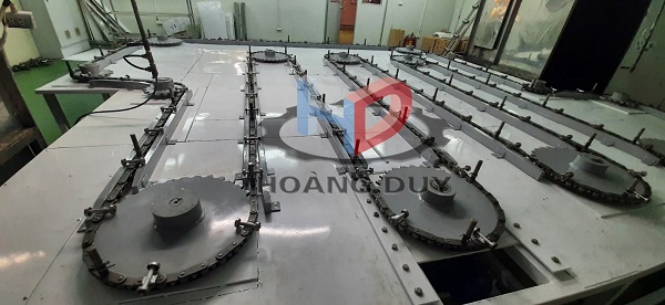 Băng tải xích sàn